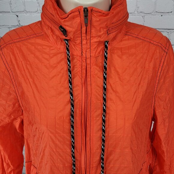 Free People Orange Nylon Full Zip Lightweight Windbreaker Jacket Size Medium M - Picture 6 of 12